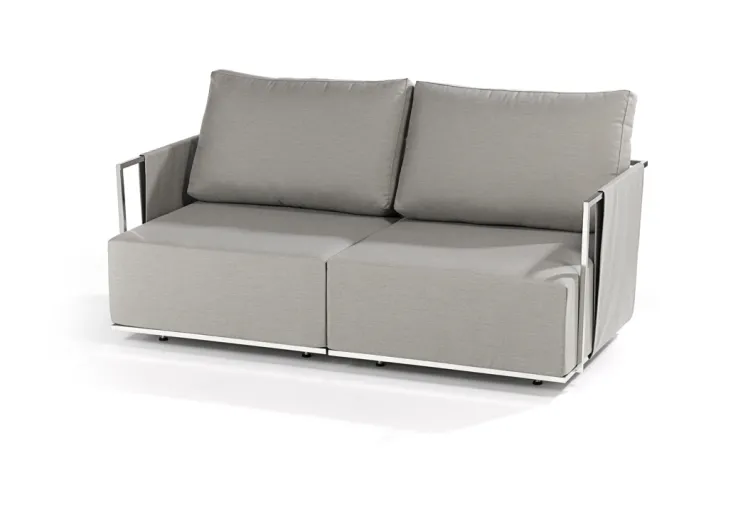 Gartenbank FISCHER �Suite Lounge 2er Sofa canvas� Edelstahl poliert